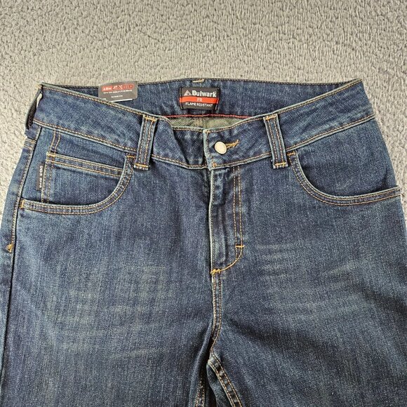 Bulwark FR Jeans Women 10 (33x33) Blue High Rise Straight Flame Resistant Curvy - Picture 2 of 16